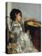 The Two Dolls or Young or Oriental Girl with Fan, 1876-Antonio Mancini-Premier Image Canvas