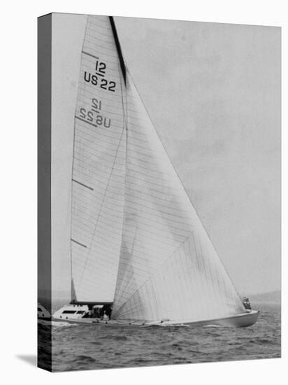 The Two Sail Sailboat Vigorously Gliding Through the Water During the America's Cup Trail-George Silk-Premier Image Canvas