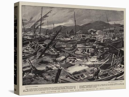The Typhoon in China, the Damaged Shipping at Hong Kong-Frederic De Haenen-Premier Image Canvas