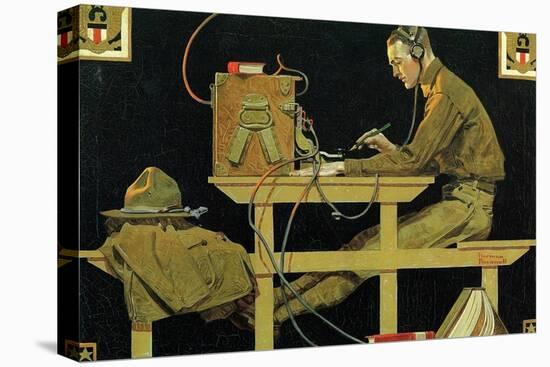 The U.S. Army Teaches Trades (or The Telegrapher)-Norman Rockwell-Premier Image Canvas