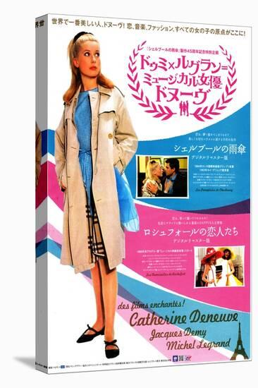 The Umbrellas of Cherbourg, Japanese Movie Poster, 1964-null-Stretched Canvas