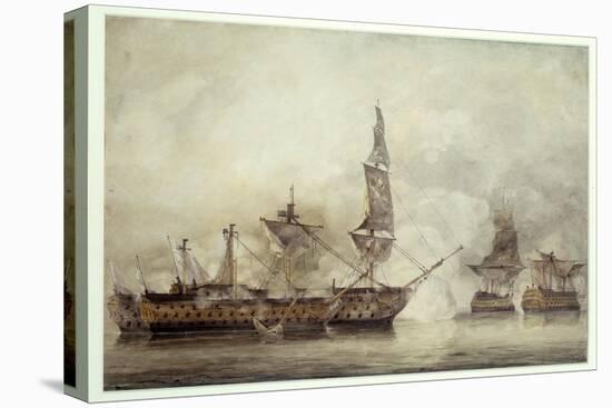 The “Victory” Has Trafalgar between Two French Ships (1805). Drawing by John Constable (1776-1837),-John Constable-Premier Image Canvas