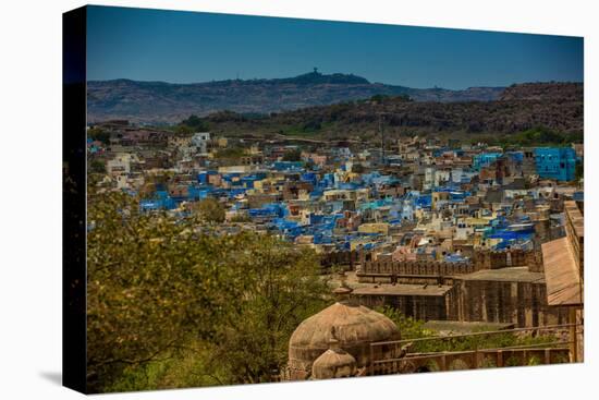 The View from Mehrangarh Fort of the Blue Rooftops in Jodhpur, the Blue City, Rajasthan-Laura Grier-Premier Image Canvas