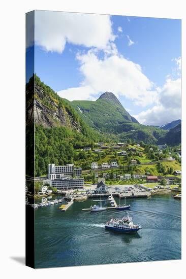 The Village of Geiranger Is an Improtant Cruise Ship Port at the Head of Geirangerfjord, Norway-Amanda Hall-Premier Image Canvas