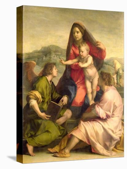 The Virgin and Child with a Saint and an Angel, c.1522-23-Andrea del Sarto-Premier Image Canvas