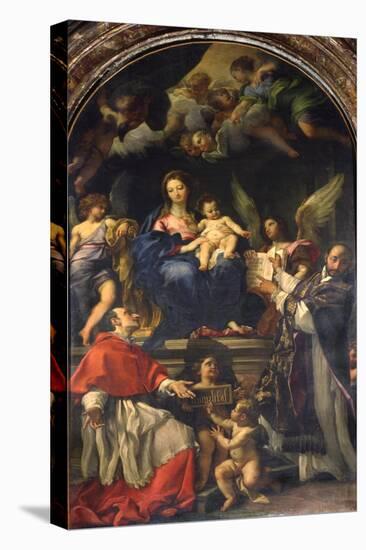 The Virgin Enthroned Between Saints Carlo Borromeo and Ignatius of Loyola, C.1685-Carlo Maratti-Premier Image Canvas