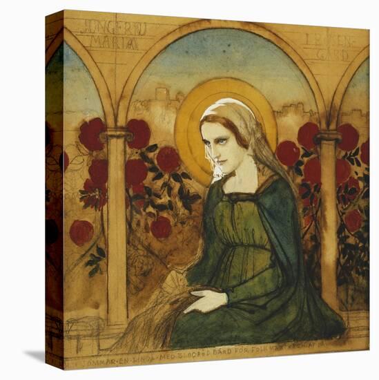 The Virgin Mary in the Rosegarden; Jungfru Maria I Rosengard-Albert Edelfelt-Premier Image Canvas