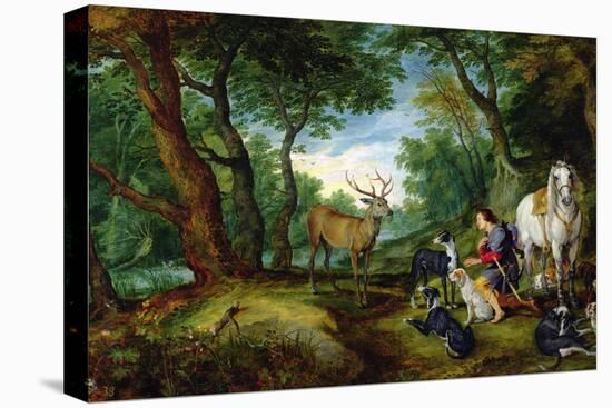 The Vision of St. Hubert, c.1620-Jan Brueghel the Elder-Premier Image Canvas