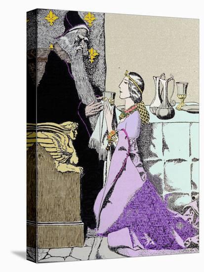 The Viviane Fee Captivates Merlin the Enchanter. Illustration by Howard Pyle (1853 - 1911), America-Howard Pyle-Premier Image Canvas