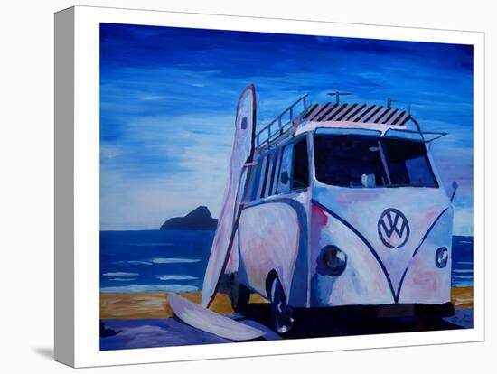 The Vw Volkswagen Bully Series - The White Bus Or-M Bleichner-Stretched Canvas