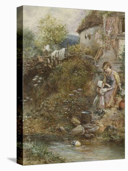 The Washing Day (W/C on Paper)-Myles Birket Foster-Premier Image Canvas