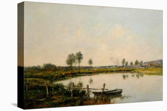 The Water Meadows at Deauville, France (Oil on Canvas)-Eugene Louis Boudin-Premier Image Canvas