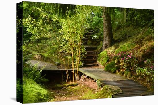 The Way to the Meditation Hall (Dojo) in the Garden of Zen Temple Ryumonji-null-Premier Image Canvas