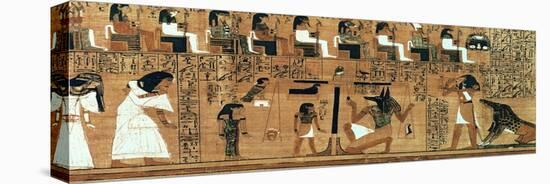 The Weighing of the Heart Against the Feather of Truth, circa 1250 BC (Painted Papyrus)-null-Premier Image Canvas