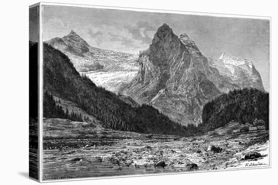 The Wellhorn and the Rosenlaui Glacier, Switzerland, 19th Century-C Laplante-Premier Image Canvas