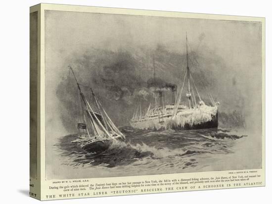 The White Star Liner Teutonic Rescuing the Crew of a Schooner in the Atlantic-William Lionel Wyllie-Premier Image Canvas