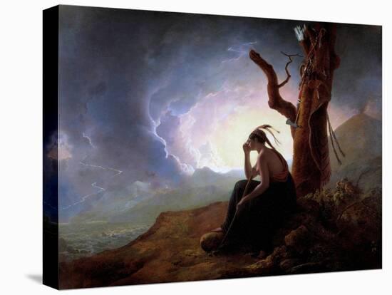 The Widow of an Indian Chief Watching over Her Husband's Weapons Painting by Joseph Wright of Derby-Joseph Wright of Derby-Premier Image Canvas