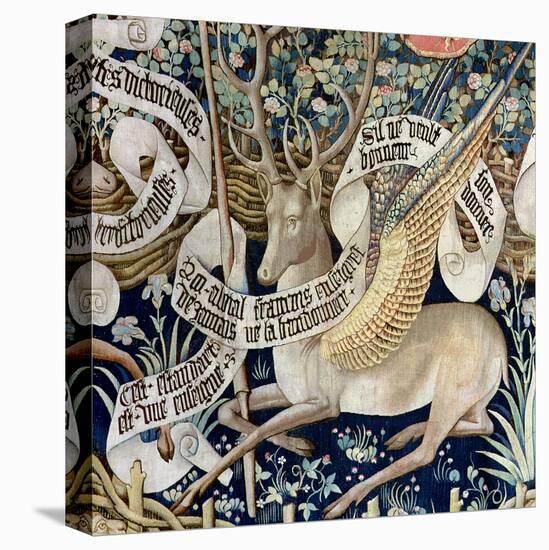 The Winged Deer (Tapestry) (Detail of 95771)-French-Premier Image Canvas