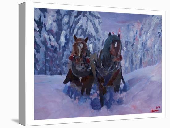 The Winter Sled Horses 2-M Bleichner-Stretched Canvas