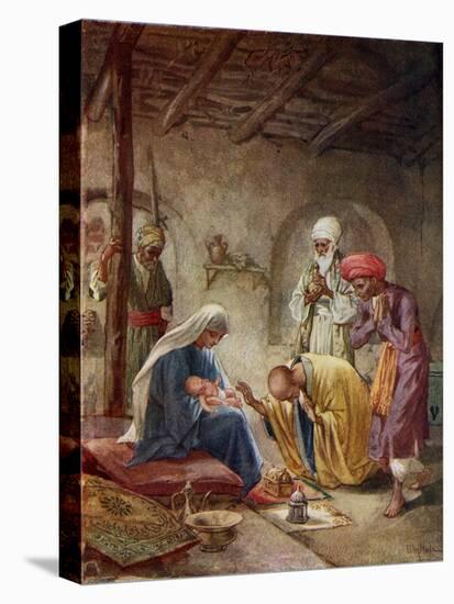 The Wise Men visit the baby Jesus - Bible-William Brassey Hole-Premier Image Canvas