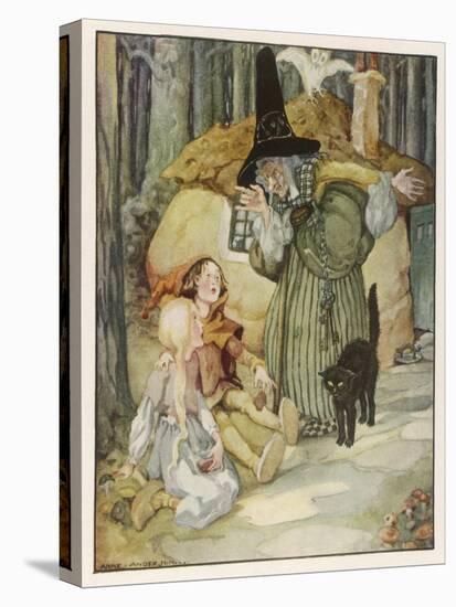 The Witch and Her Cat Find Hansel and Grethel-Anne Anderson-Stretched Canvas