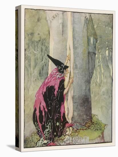 The Witch Spies on Rapunzel-Anne Anderson-Stretched Canvas