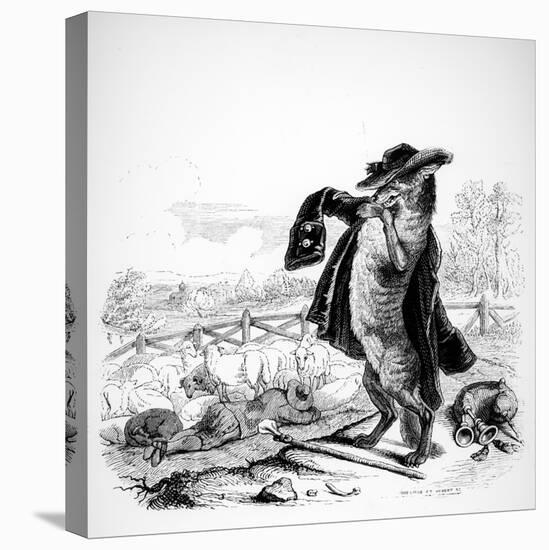 The Wolf Turned Shepherd, Illustration for 'Fables' of La Fontaine (1621-95), Published by H.…-J.J. Grandville-Premier Image Canvas