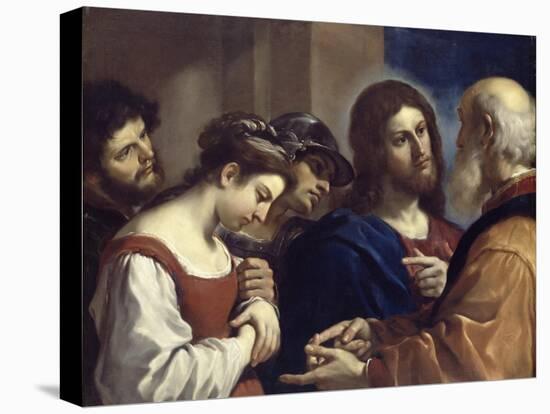 The Woman Taken in Adultery, C.1621-Guercino (Giovanni Francesco Barbieri)-Premier Image Canvas