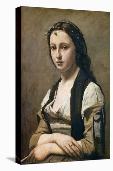 The Woman with the Pearl, C1842-Jean-Baptiste-Camille Corot-Premier Image Canvas