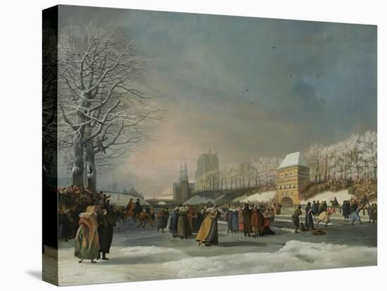 The Women's Speed-Skating Race on the Westersingel in Leeuwarden, January 21, 1809-Nicolaas Baur-Premier Image Canvas