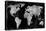 The World - Silver on Black-Russell Brennan-Stretched Canvas