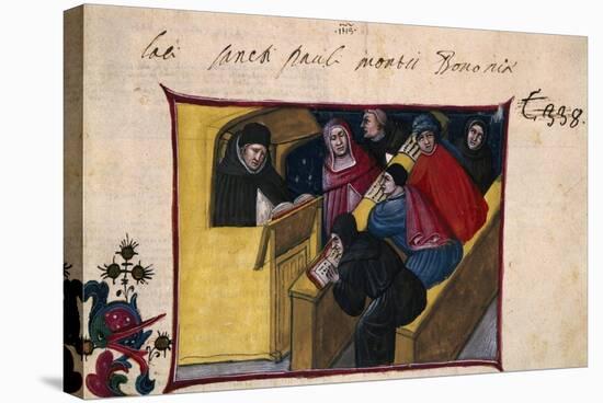 The Writer in the Pulpit with Six Disciples, Miniature from the Summa Casuum Conscientiae-Bartolomeo Da San Concordio-Premier Image Canvas