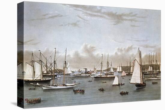 The Yacht Squadron-Currier & Ives-Premier Image Canvas