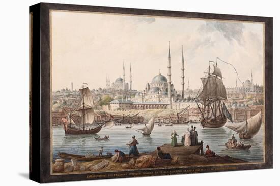 The Yeni Cami and the Port of Istanbul, Second Half of the 18th C-Jean-Baptiste Hilair-Premier Image Canvas