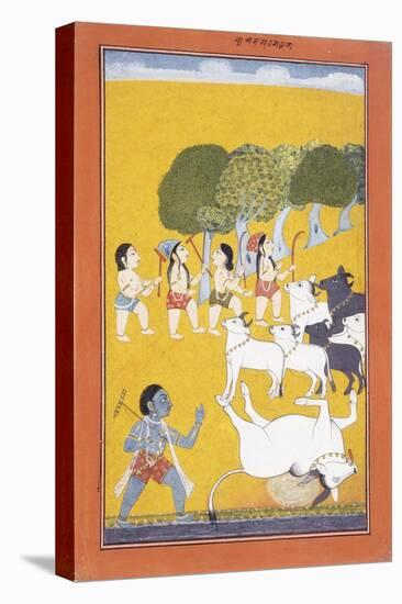 The Young Krishna Kills the Demon Vatsasura-null-Premier Image Canvas