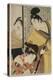 The Young Samurai, Rikiya, with Konami and Honzo Partly Hidden Behind the Door-Kitagawa Utamaro-Premier Image Canvas