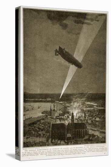 The Zeppelin Bombardment of Antwerp on August 24 1914 in Defiance of the Hague Convention, 1914-19-null-Premier Image Canvas