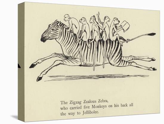 The Zigzag Zealous Zebra-Edward Lear-Premier Image Canvas