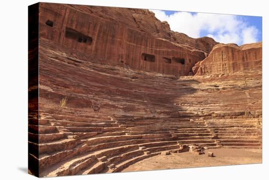 Theatre Carved into the Mountainside, Petra, UNESCO World Heritage Site, Jordan, Middle East-Eleanor Scriven-Premier Image Canvas