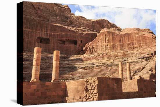 Theatre Carved into the Mountainside, with Stage Wall and Columns, Petra, Jordan, Middle East-Eleanor Scriven-Premier Image Canvas