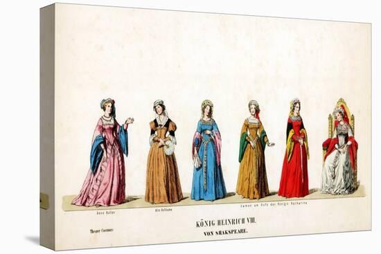 Theatre Costume Designs for Shakespeare's Play, Henry VIII, 19th Century-null-Premier Image Canvas