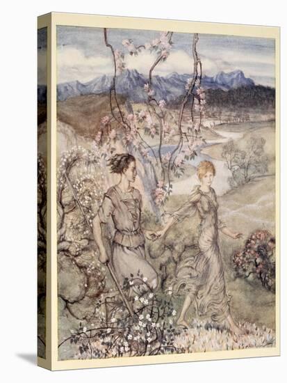 Then They Went Hand in Hand in the Country That Smells of Apple-Blossom and Honey-Arthur Rackham-Premier Image Canvas