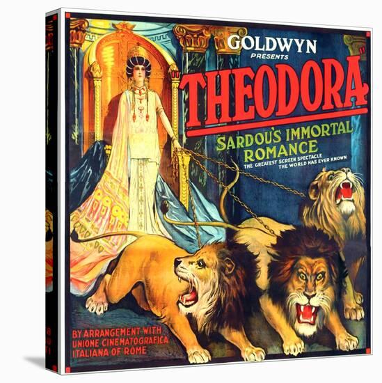 THEODORA (aka TEODORA; aka THEODORA, THE SLAVE PRINCESS), Rita Jolivet on 6-sheet poster art, 1919.-null-Stretched Canvas