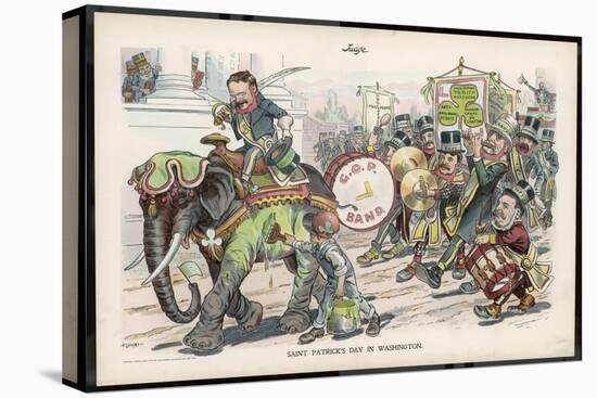 Theodore Roosevelt 26th American President Celebrating St. Patrick's Day in Washington-Flohri-Stretched Canvas