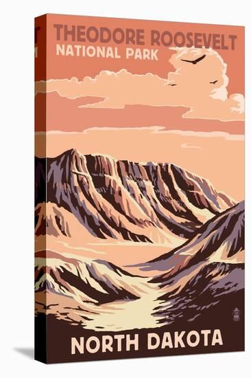 Theodore Roosevelt National Park - North Dakota - Buttes-Lantern Press-Stretched Canvas