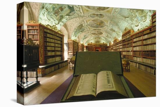 Theological library, Strahov Abbey, Prague, Central Bohemia, Czech Republic-null-Stretched Canvas