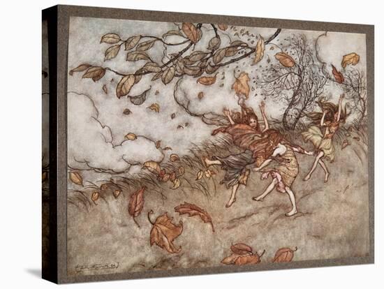 There is Almost Nothing that Has such a Keen Sense of Fun as a Fallen Leaf, from Peter Pan in Kensi-Arthur Rackham-Premier Image Canvas