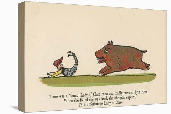 There Was a Young Lady of Clare, Who Was Madly Pursued by a Bear from 'A Book of Nonsense'-Edward Lear-Premier Image Canvas