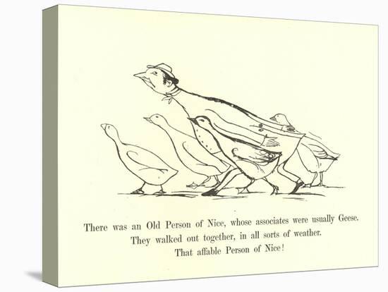 There Was an Old Person of Nice, Whose Associates Were Usually Geese-Edward Lear-Premier Image Canvas