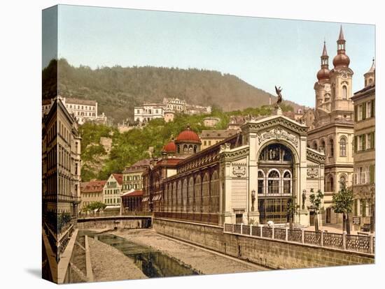 Thermal Spring Colonnade, Karlovy Vary, Pub. 1890-1900-null-Premier Image Canvas